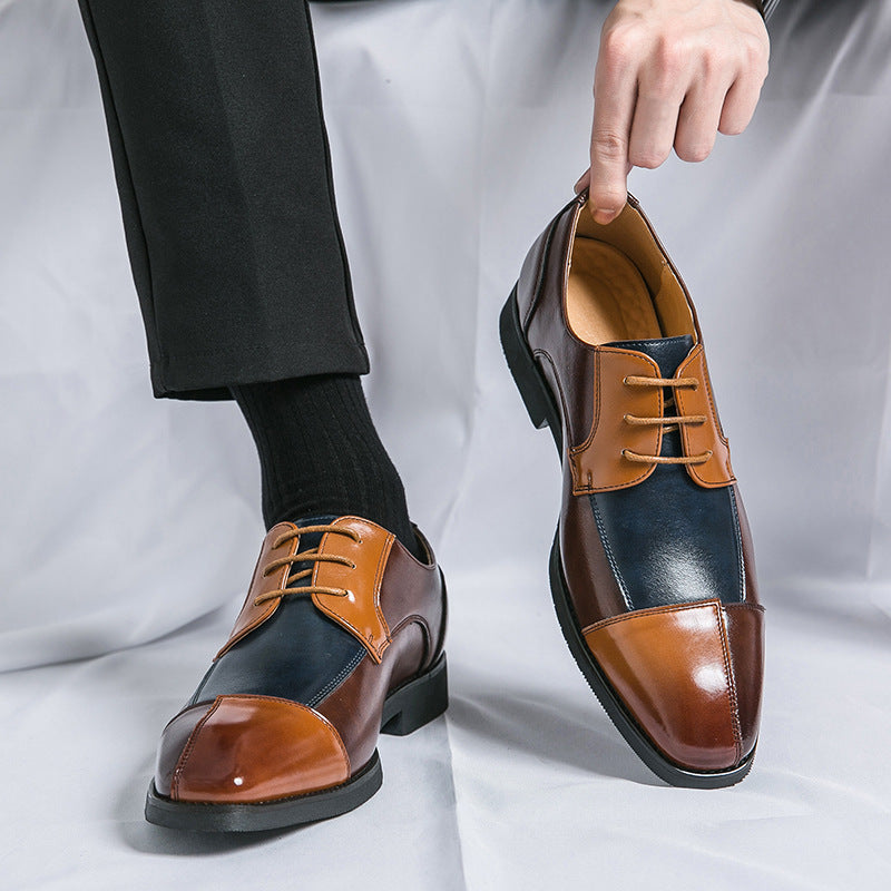 Color Matching Business Formal Wear Leather Shoes