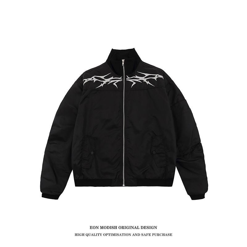 Real Shot Street Cool Embroidered Flight Jacket Coat