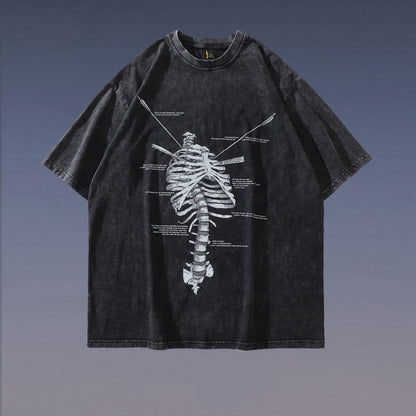 Bones Printed Loose T-shirt Men