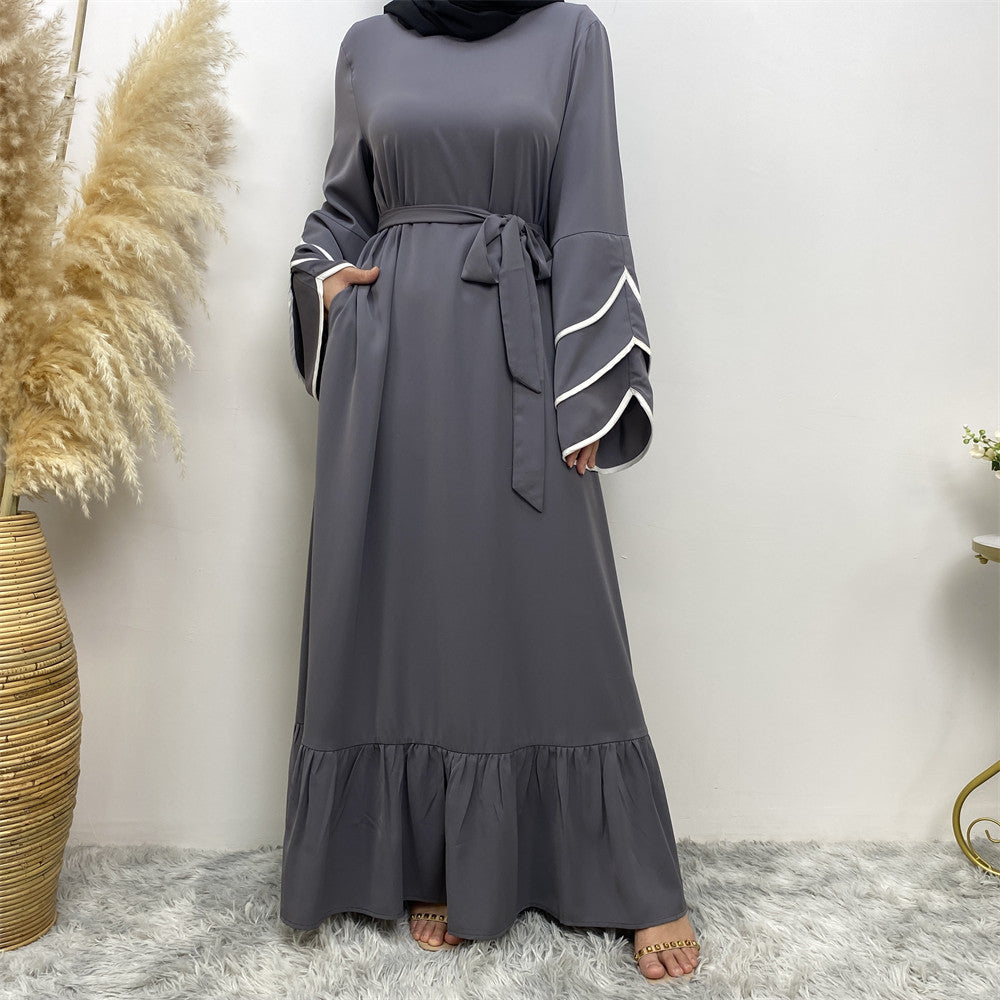 Muslim Fashion Dress At Hem For Women