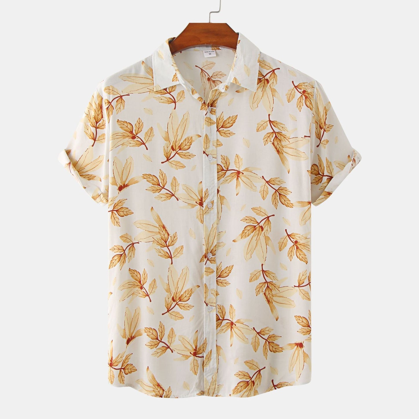 Summer Men's Fashion Floral Short Sleeve Shirt