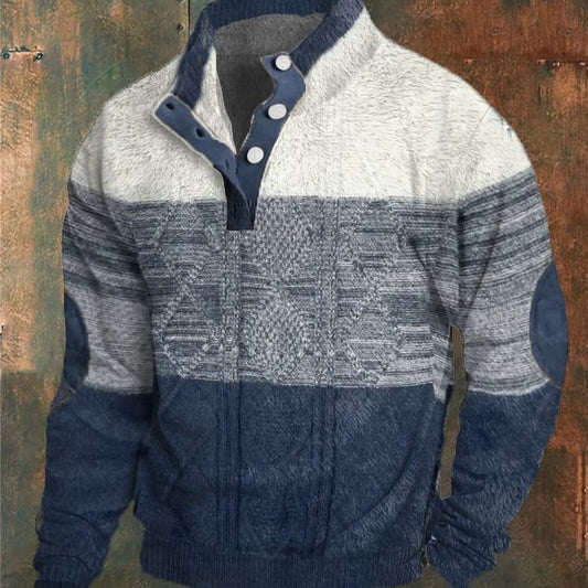 Men's Sweater Henley Shirt Digital Printing