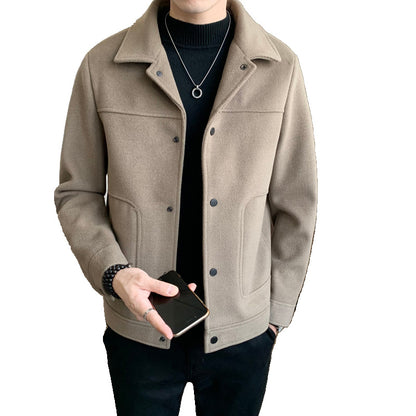 Men's Casual Top Clothes Short Woolen Coat