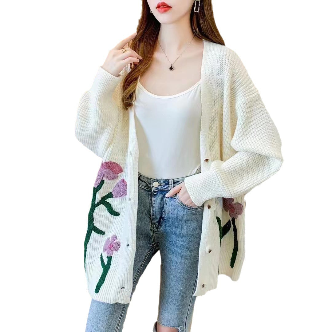 Fashionable Knitted Cardigan Top Women