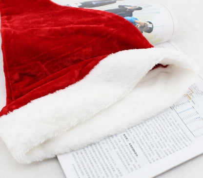 Christmas Goods Christmas Dense Velvet Short Plush Santa Hat New Super Soft Christmas Hat