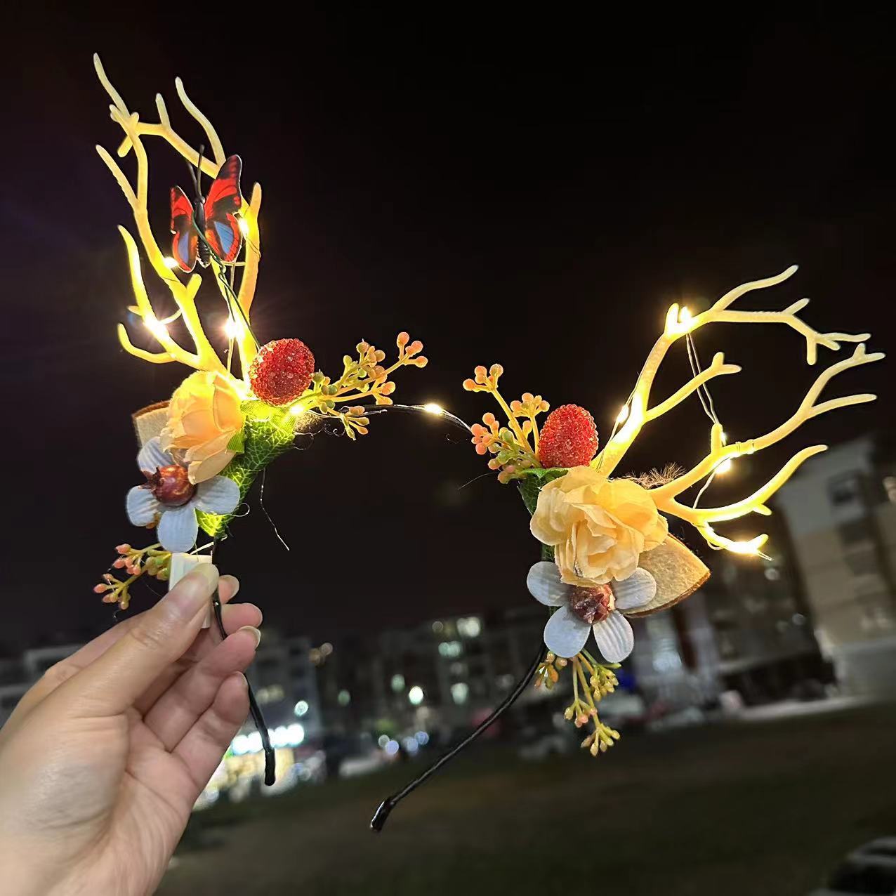 Christmas Decorative Head Hoop Luminous Antlers Party Decoration Supplies