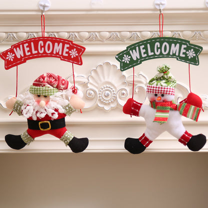 Christmas cloth garland door hanger