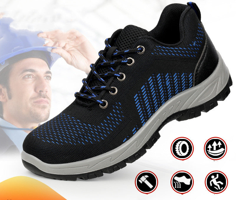 Anti-static, Anti-smashing And Anti-stab Fly Woven Mesh Breathable Safety Shoes