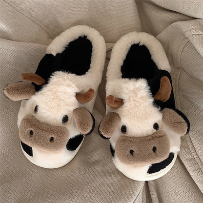 Cute cow slippers for women