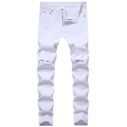 Cross-border Denim Korean-style High Street Personality Design Men's Jeans