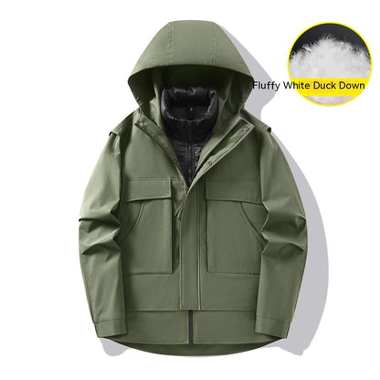 Three-in-one Removable Outdoor Work Clothes Windbreaker Jacket