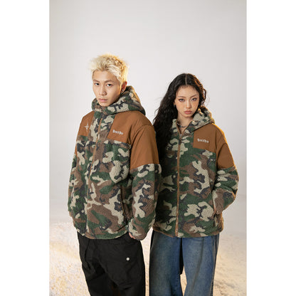 Men's Retro Camouflage Hooded Cotton Coat