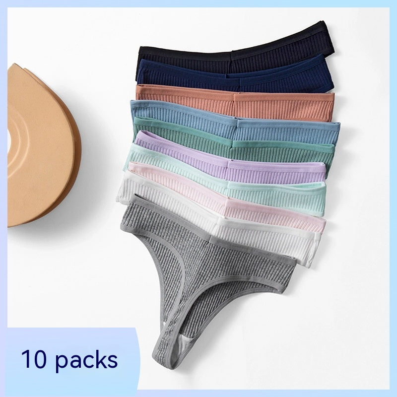 Women's Threaded Cotton Fashionable Simple Underwear Breathable And Comfortable