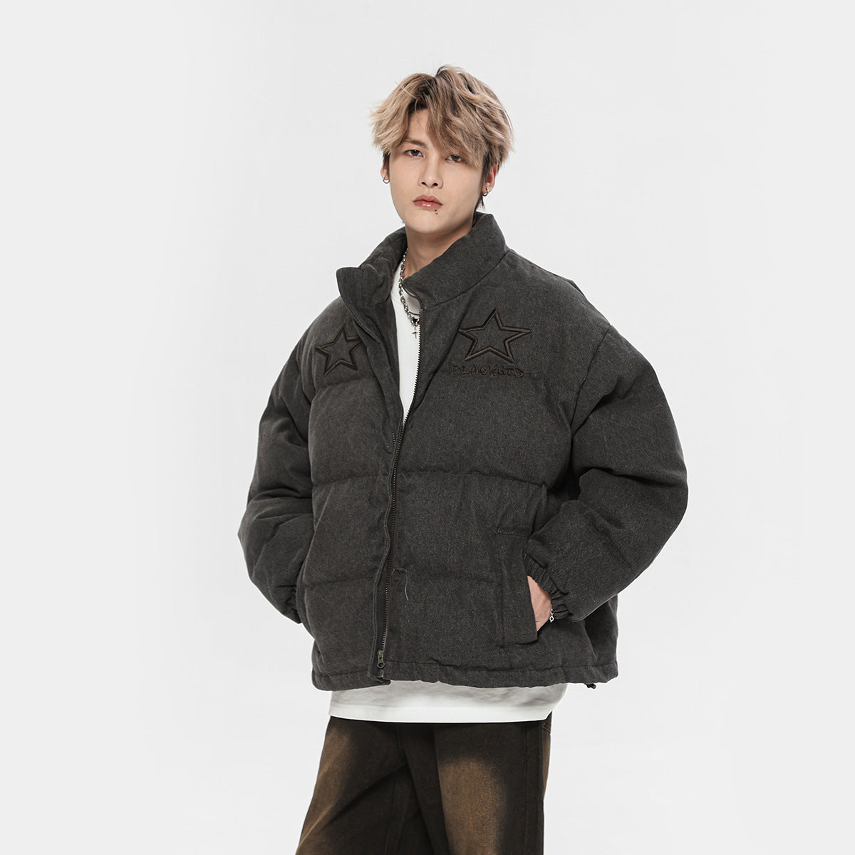 Winter Cotton Dress Men's Thickened Coat Warmth Retention Material