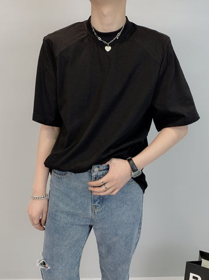 Men's Fashion Casual Bottoming Neckline Half-length Sleeve Underwear Blouse