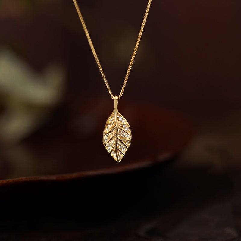 Leaves Sterling Silver Light Luxury Minority Premium Descendants Of The Rich Necklace