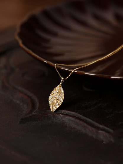 Leaves Sterling Silver Light Luxury Minority Premium Descendants Of The Rich Necklace