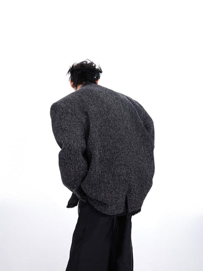 Men's Niche Design Collarless Three-dimensional Split Coat