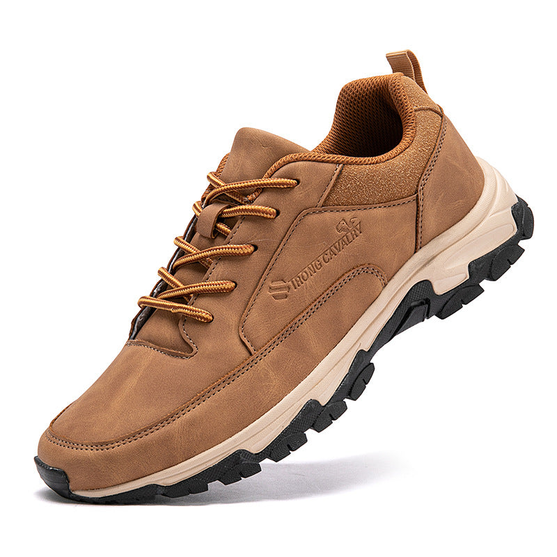 Leather Waterproof Men's Deodorant Casual Middle-aged And Elderly Running Plus Size Board Shoes