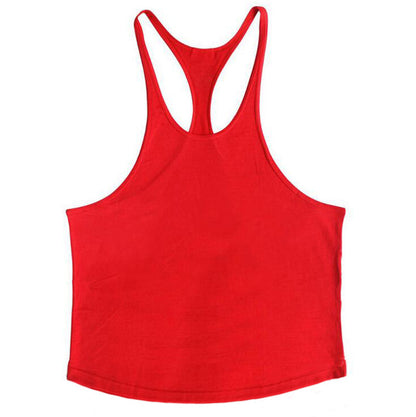 Solid Color Men's Sports Vest Cotton Bodybuilding Fitness Thin Strap I-shaped Camisole