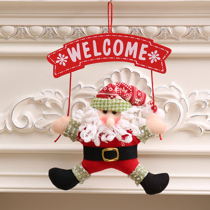 Christmas cloth garland door hanger