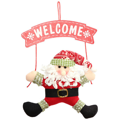 Christmas cloth garland door hanger