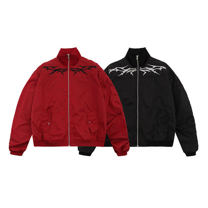 Real Shot Street Cool Embroidered Flight Jacket Coat