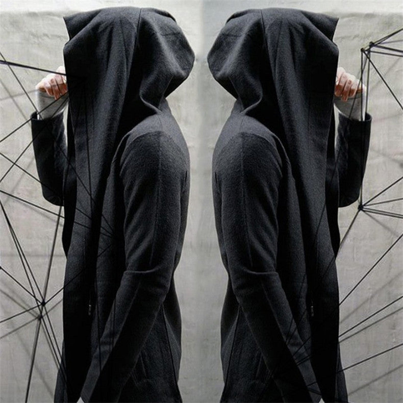 Mid-length Men's Hoodie Cape Cloak