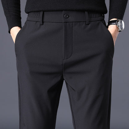 Fleece-lined Thick Casual Pants Men's Slim Fit Ankle Tight Trousers