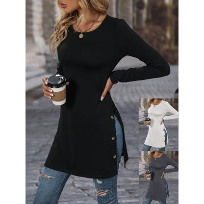 Women's Long Sleeve Slim Fit Slimming Slit Dress