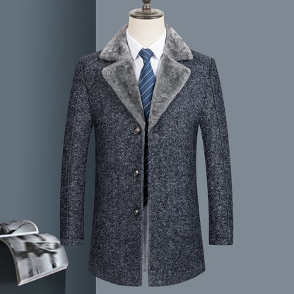 Woolen Coat Autumn And Winter Clothing Middle-aged Men's Lapel