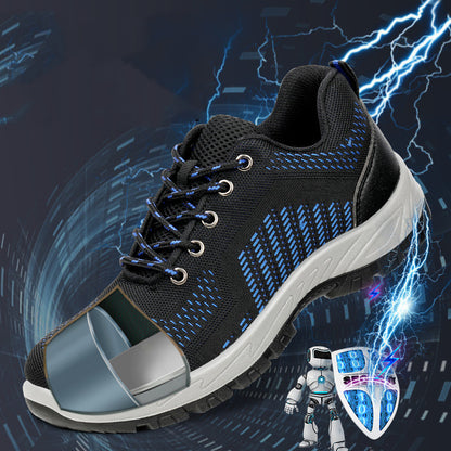 Anti-static, Anti-smashing And Anti-stab Fly Woven Mesh Breathable Safety Shoes