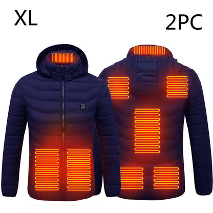 New Heated Jacket Coat USB Electric Jacket Cotton Coat Heater Thermal Clothing Heating Vest Men's Clothes Winter