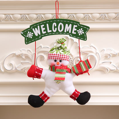 Christmas cloth garland door hanger