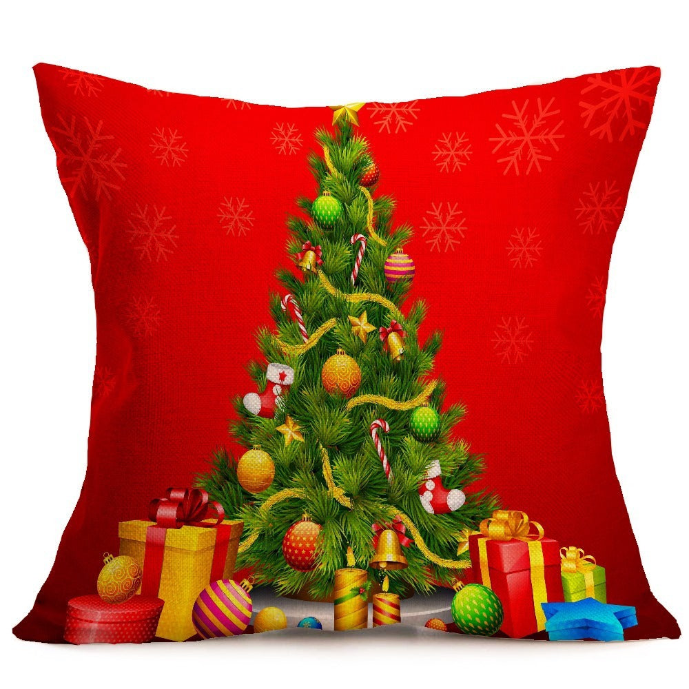 Christmas festive pattern car sofa pillow pillowcase