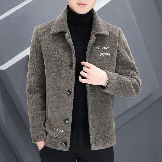 Men's Woolen Coat Short Autumn And Winter Woolen Coat Men's Padded Jacket Top Casual Trench Coat