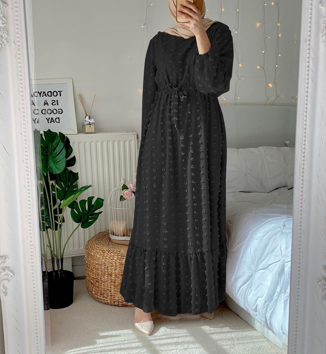 Small hair ball fashion Muslim plus size dress