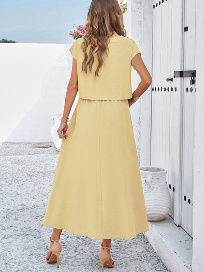 Women's Minimalist Casual Sleeveless Top And Long Skirt Set