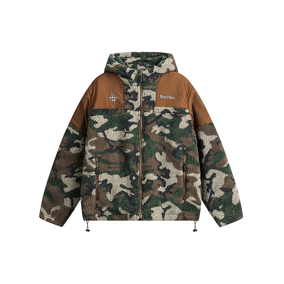 Men's Retro Camouflage Hooded Cotton Coat