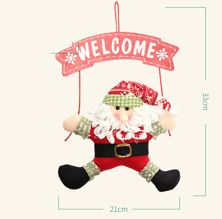 Christmas cloth garland door hanger