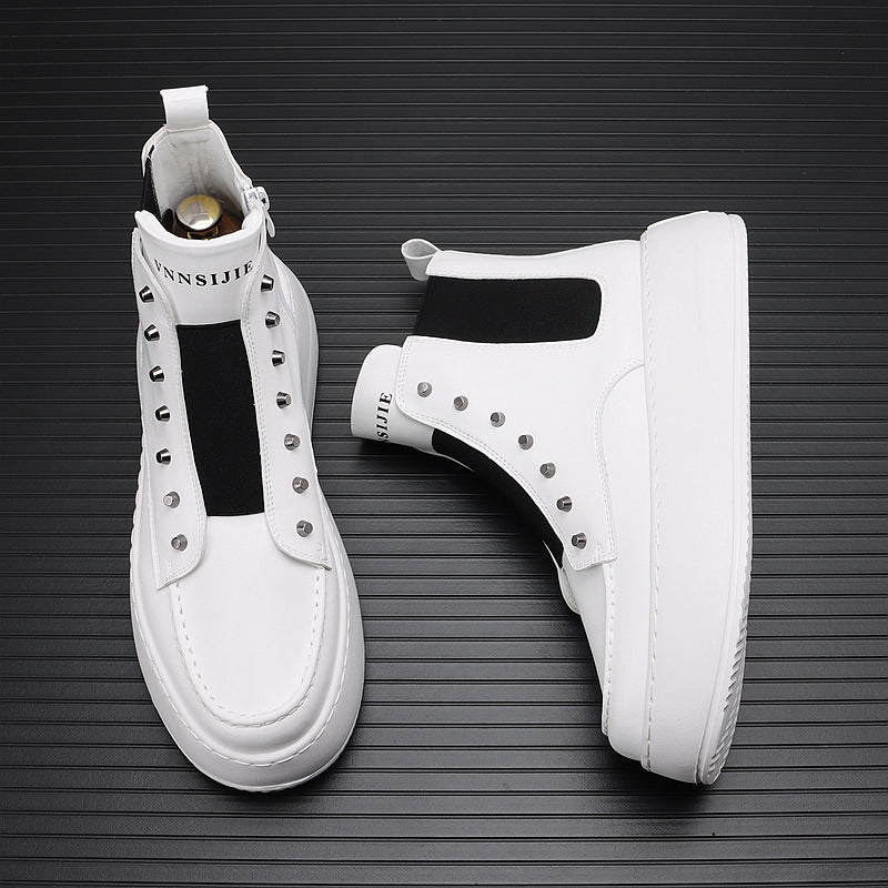 High Top Shoes Male Korean Version Trend Thick Sole Casual