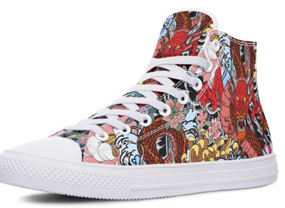 Printed Couple High-top Canvas Shoes