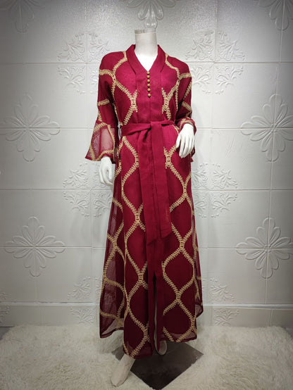 Middle East Muslim Temperament Gauze Dress