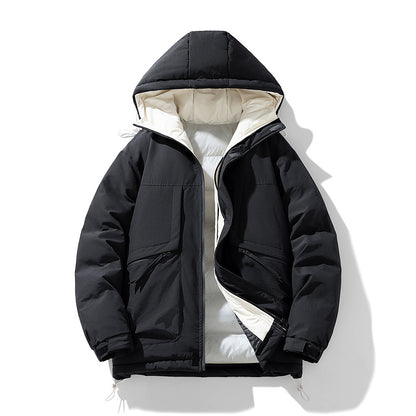 Korean Style Hooded Padded Jacket Men