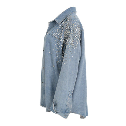 Irregular Washing Loose Denim Shirt Jacket