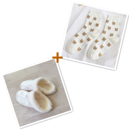 Women's Plush Liner Thermal Cotton Slippers Sets