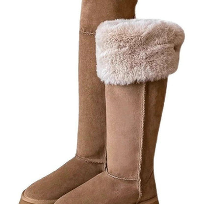 Women's Long Snow Winter Fleece-lined Thickened New Platform Cotton Shoes Below The Knee Long Boots