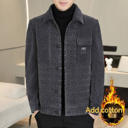 Lapel Short Fleece-lined Padded Jacket