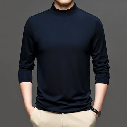 Half-high Collar Long Sleeves T-shirt Men's Undershirt