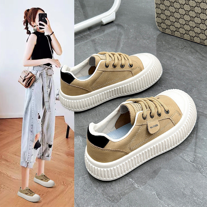 Autumn New Platform Height Increasing Breathable Casual Shoes Street Shot